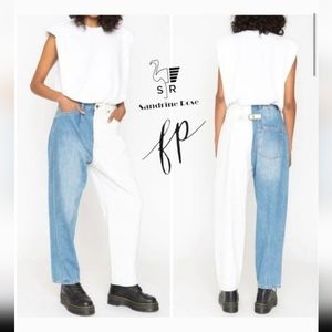 NWT Free People x Sandrine Rose Two-Tone baggy Jeans
